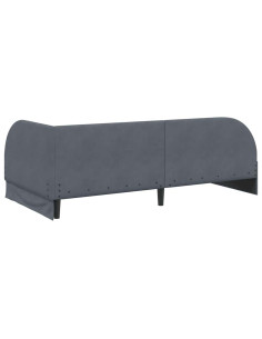 Cornice del letto ad angolo Grigio scuro 80 x 200 cm Velluto