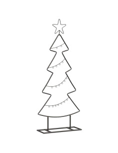 Albero di Natale in metallo con supporto Nero 90 cm Acciaio