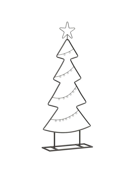 Albero di Natale in metallo con supporto Nero 90 cm Acciaio