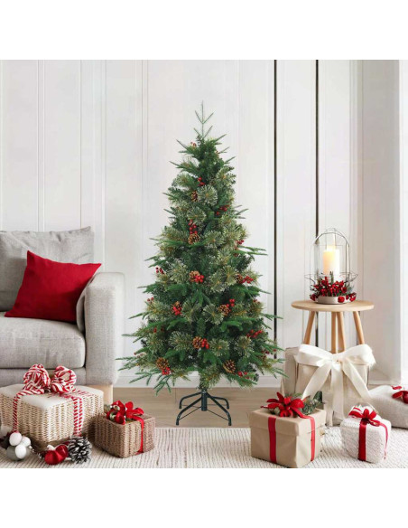 Albero di Natale Artificiale con Rami Pieghevoli Verde 150 cm