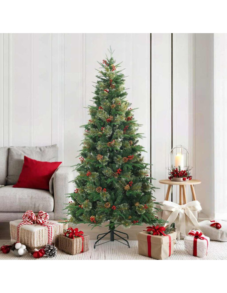 Albero di Natale Artificiale con Rami Pieghevoli Verde 180 cm
