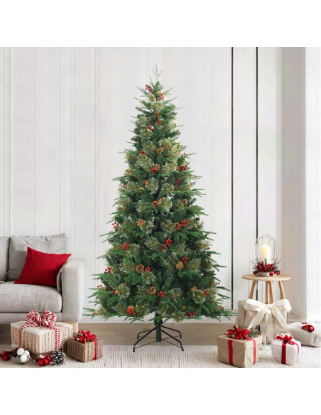 Albero di Natale Artificiale con Rami Pieghevoli Verde 240 cm