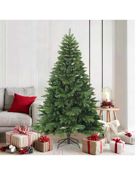 Albero di Natale Artificiale con Rami Pieghevoli Verde 180 cm