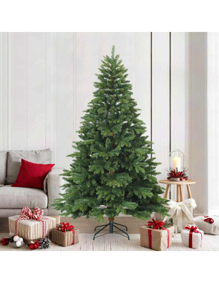 Albero di Natale Artificiale con Rami Pieghevoli Verde 210 cm