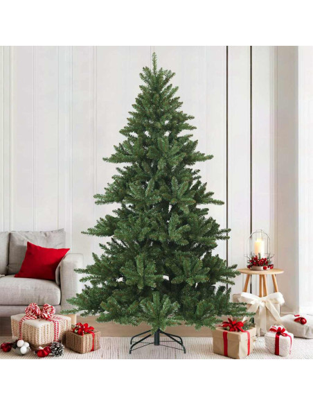 Albero di Natale Artificiale con Rami Pieghevoli Verde 210 cm