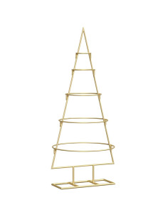 Albero di Natale in metallo con supporto Oro 90 cm