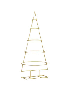 Albero di Natale in metallo con supporto Oro 125 cm