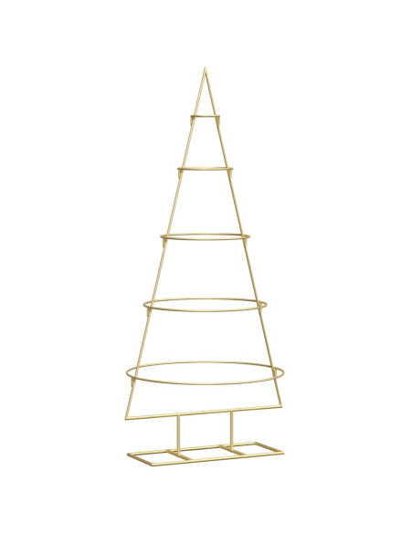 Albero di Natale in metallo con supporto Oro 125 cm
