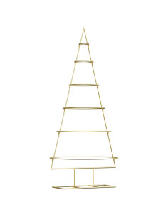 Albero di Natale in metallo con supporto Oro 150 cm
