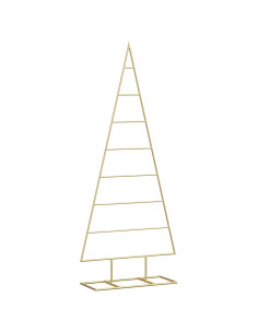 Albero di Natale in metallo con supporto Oro 125 cm