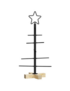 Albero di Natale in metallo con supporto Nero 60 cm