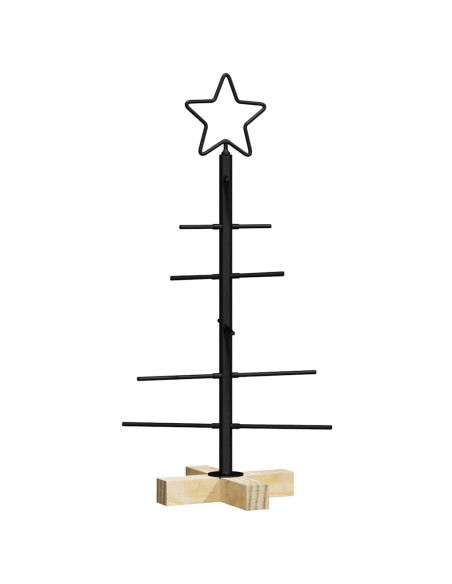 Albero di Natale in metallo con supporto Nero 60 cm