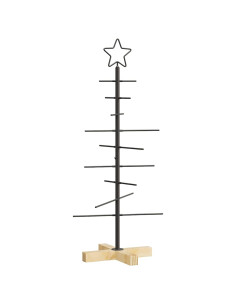 Albero di Natale in metallo con supporto Nero 90 cm