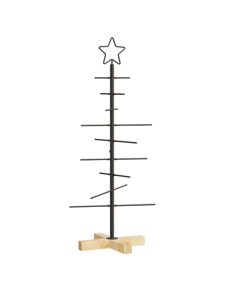 Albero di Natale in metallo con supporto Nero 90 cm