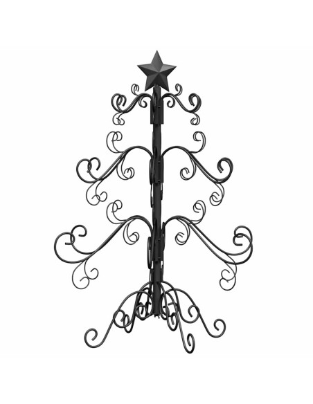 Albero di Natale in metallo con supporto Nero 60 cm