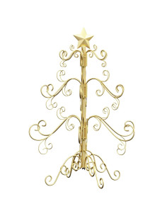 Albero di Natale in metallo con supporto Oro 60 cm