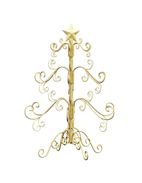 Albero di Natale in metallo con supporto Oro 60 cm
