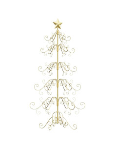Albero di Natale in metallo con supporto Oro 150 cm