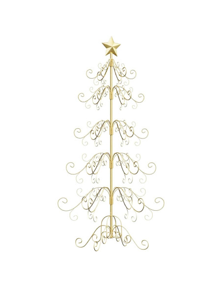 Albero di Natale in metallo con supporto Oro 150 cm