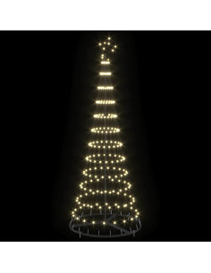 Albero di Natale LED Bianco caldo 184,5 cm Metallo