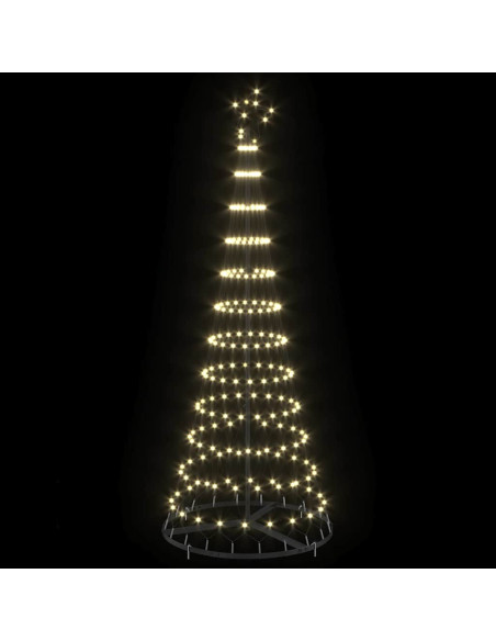 Albero di Natale LED Bianco caldo 184,5 cm Metallo
