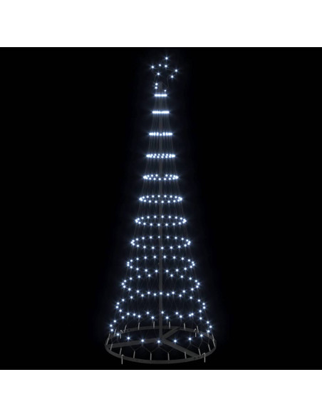 Albero di Natale LED Bianco Freddo 184,5 cm Metallo