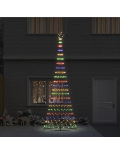 Albero di Natale LED Multicolore 138.5 x 138.5 x 399 cm Metallo