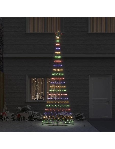 Albero di Natale LED Multicolore 138.5 x 138.5 x 399 cm Metallo