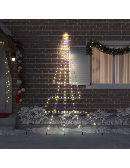 Albero di Natale LED con 168 LED Multicolore 511 cm Metallo