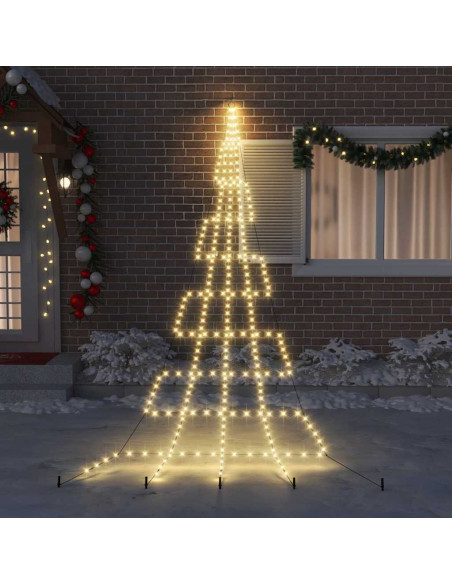 Albero di Natale LED con 276 LED Bianco caldo 511 cm Metallo
