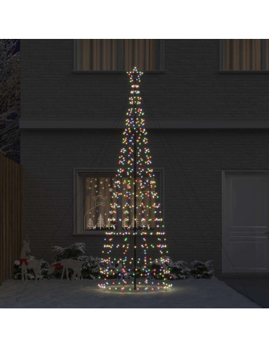 Albero di Natale LED con picchetti per il terreno 400 cm Ferro