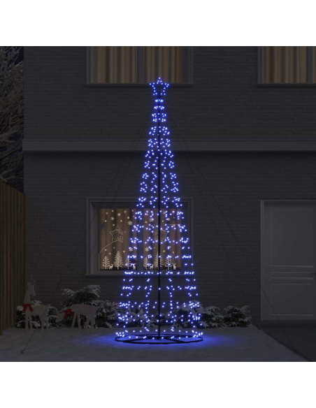 Albero di Natale LED EKENAS 400 cm 800 LED Blu Acciaio Blu