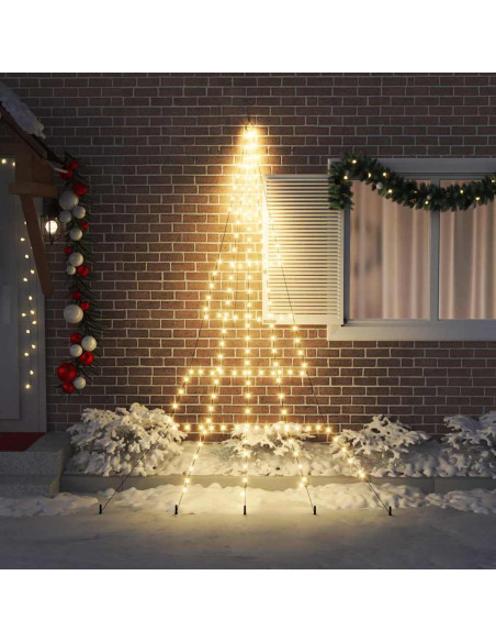 Albero di Natale LED con 168 LED Bianco caldo 511 cm Metallo