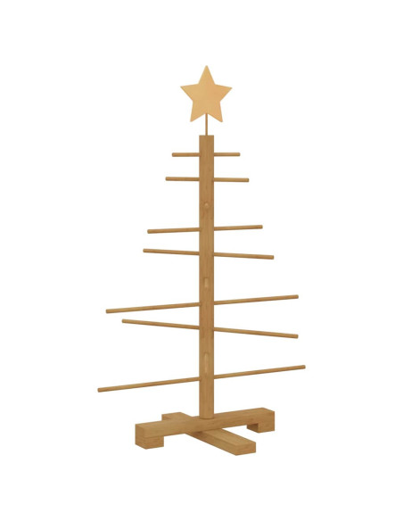 Albero di Natale in legno con supporto Marrone 75 cm Bambù