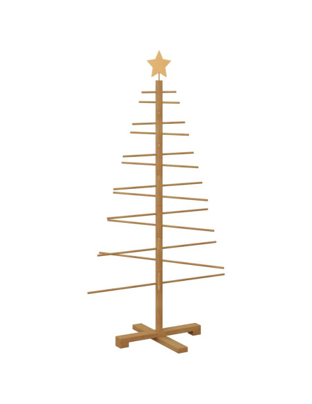 Albero di Natale in legno con supporto Marrone 125 cm Bambù