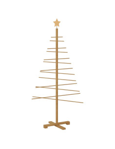 Albero di Natale in legno con supporto Marrone 150 cm Bambù
