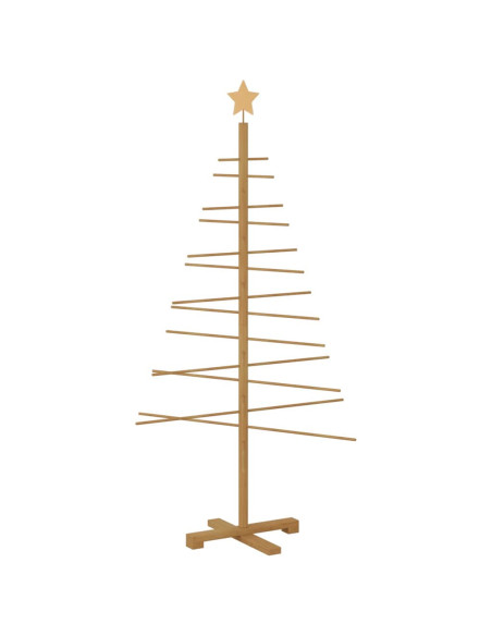 Albero di Natale in legno con supporto Marrone 150 cm Bambù