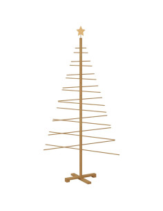 Albero di Natale in legno con supporto Marrone 180 cm Bambù