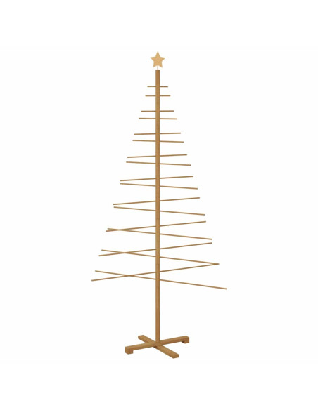 Albero di Natale in legno con supporto Marrone 210 cm Bambù