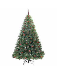 Albero di Natale artificiale con 300 LED Verde 240 cm PE e PVC