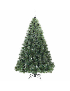 Albero di Natale artificiale con 300 LED Verde 240 cm PE e PVC