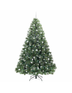 Albero di Natale artificiale con 300 LED Verde 240 cm PE e PVC