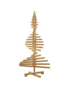 Albero di Natale in legno Marrone 120 cm Legno di pino massello