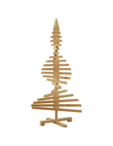 Albero di Natale in legno Marrone 120 cm Legno di pino massello