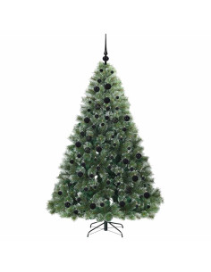 Albero di Natale artificiale con 300 LED Verde 180 cm PE e PVC