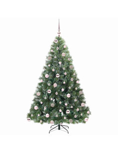 Albero di Natale artificiale con 300 LED Verde 180 cm PE e PVC