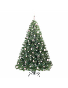 Albero di Natale artificiale con 300 LED Verde 210 cm PE e PVC