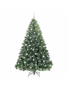 Albero di Natale artificiale con 300 LED Verde 210 cm PE e PVC