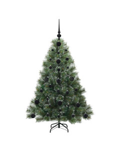 Albero di Natale artificiale con 150 LED Verde 120 cm PE e PVC