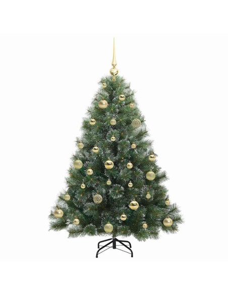 Albero di Natale artificiale con 150 LED Verde 120 cm PE e PVC